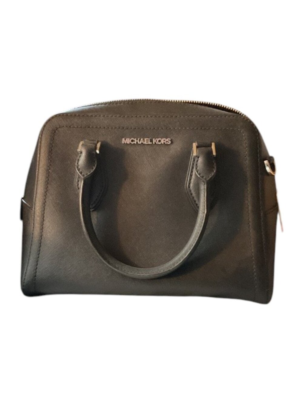Michael Kors Black Saffiano Satchel with Dual Top Handles